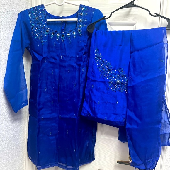 Other - 3 piece Royal Blue sharara suit